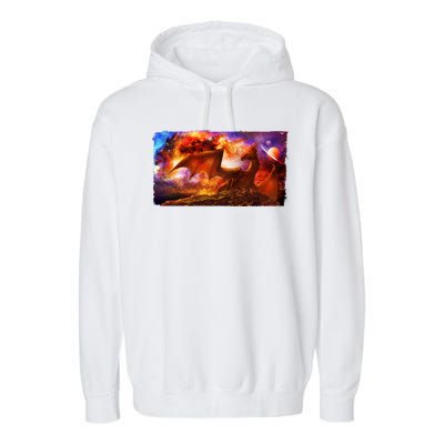 Galaxy Space Fantasy Dragon Garment-Dyed Fleece Hoodie