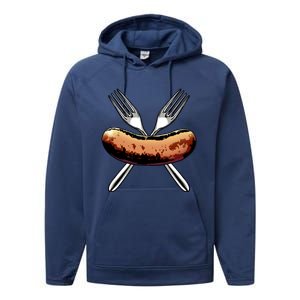 Great Sausage Funny Gift Tasty Sausage Love Tees Foodie Meaningful Gift Performance Fleece Hoodie