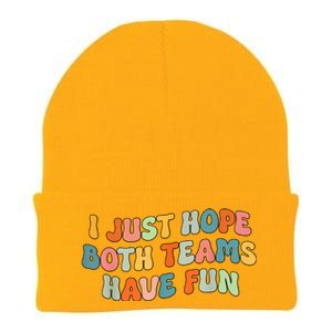 Groovy Style Funny Football I Just Hope Both Teams Have Fun Knit Cap Winter Beanie