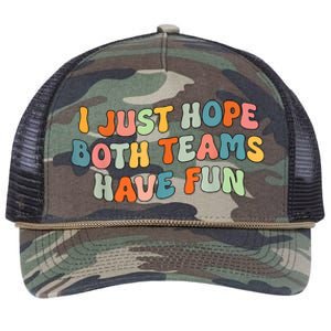 Groovy Style Funny Football I Just Hope Both Teams Have Fun Retro Rope Trucker Hat Cap