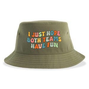 Groovy Style Funny Football I Just Hope Both Teams Have Fun Sustainable Bucket Hat