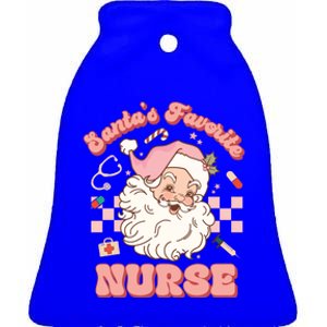 Groovy SantaS Favorite Nurse Christmas Rn Er Icu Gift Ceramic Bell Ornament