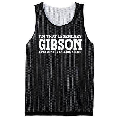 Gibson Surname Funny Team Family Last Name Gibson Mesh Reversible Basketball Jersey Tank