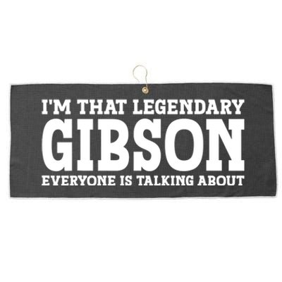 Gibson Surname Funny Team Family Last Name Gibson Large Microfiber Waffle Golf Towel