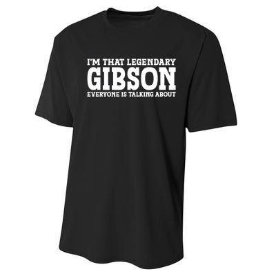 Gibson Surname Funny Team Family Last Name Gibson Performance Sprint T-Shirt