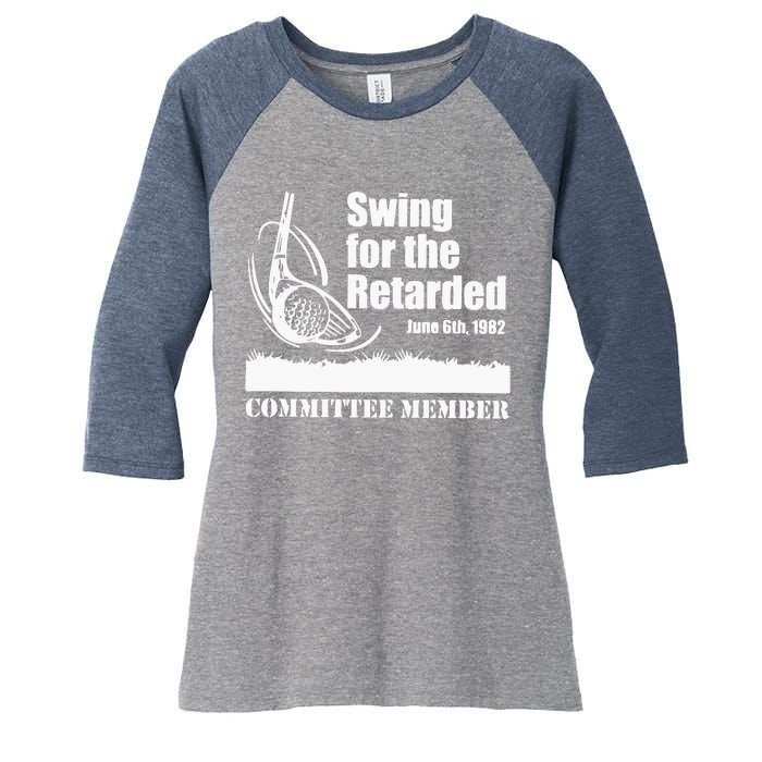 Golf Swing For The Retarded June 6th 1982 Committee Member Women's Tri-Blend 3/4-Sleeve Raglan Shirt