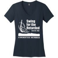 Golf Swing For The Retarded June 6th 1982 Committee Member Women's V-Neck T-Shirt