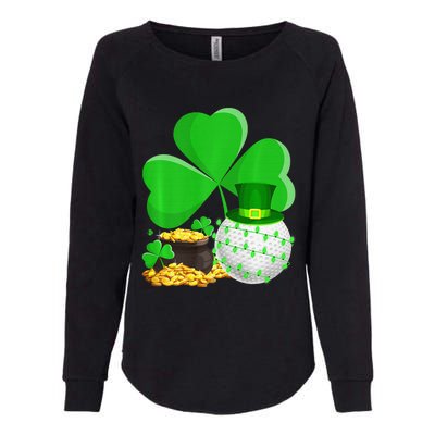 Golf Shamrock Four Leaf Clover St Patricks Day Womens California Wash Sweatshirt