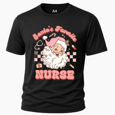  Groovy Santa's Favorite Nurse xmas RN ER ICU  Performance Shirt