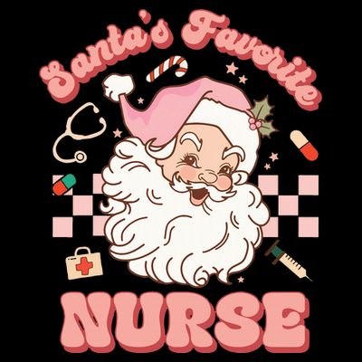  Groovy Santa's Favorite Nurse xmas RN ER ICU  T-Shirt