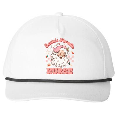  Groovy Santa's Favorite Nurse xmas RN ER ICU  Snapback Five-Panel Rope Hat