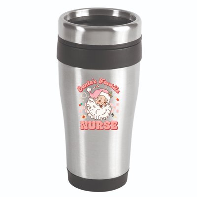  Groovy Santa's Favorite Nurse xmas RN ER ICU  16oz Travel Tumbler