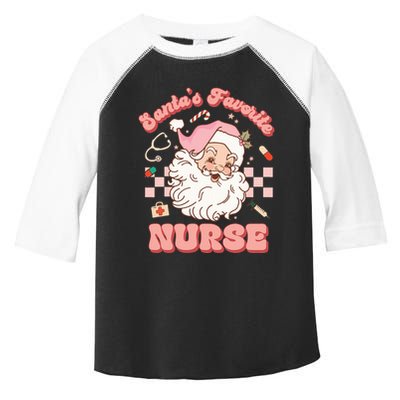  Groovy Santa's Favorite Nurse xmas RN ER ICU  Toddler Fine Jersey T-Shirt