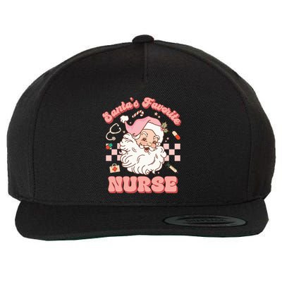  Groovy Santa's Favorite Nurse xmas RN ER ICU  Wool Snapback Cap