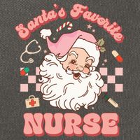  Groovy Santa's Favorite Nurse xmas RN ER ICU  Cotton Canvas Backpack