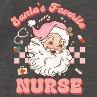  Groovy Santa's Favorite Nurse xmas RN ER ICU  Vector Backpack