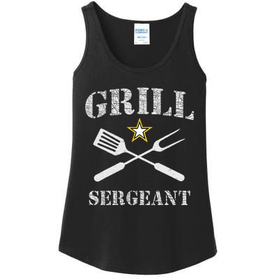 Grill Sergeant Funny Grilling BBQ Cookout Fathers Day Ladies Essential Tank