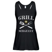 Grill Sergeant Funny Grilling BBQ Cookout Fathers Day Ladies Essential Flowy Tank