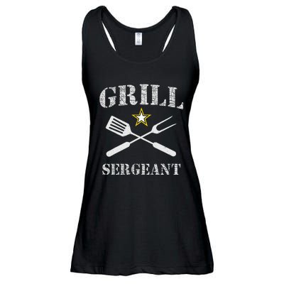 Grill Sergeant Funny Grilling BBQ Cookout Fathers Day Ladies Essential Flowy Tank