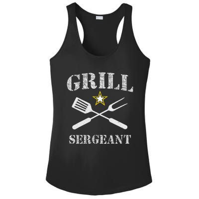 Grill Sergeant Funny Grilling BBQ Cookout Fathers Day Ladies PosiCharge Competitor Racerback Tank