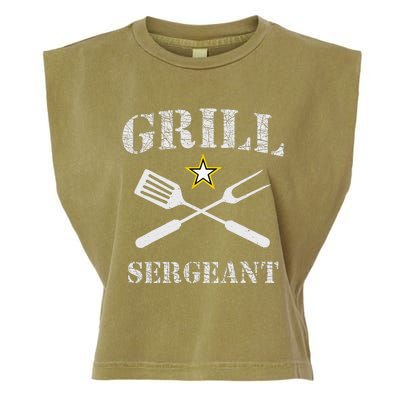 Grill Sergeant Funny Grilling BBQ Cookout Fathers Day Garment-Dyed Women's Muscle Tee