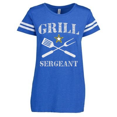 Grill Sergeant Funny Grilling BBQ Cookout Fathers Day Enza Ladies Jersey Football T-Shirt