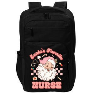  Groovy Santa's Favorite Nurse xmas RN ER ICU  Impact Tech Backpack