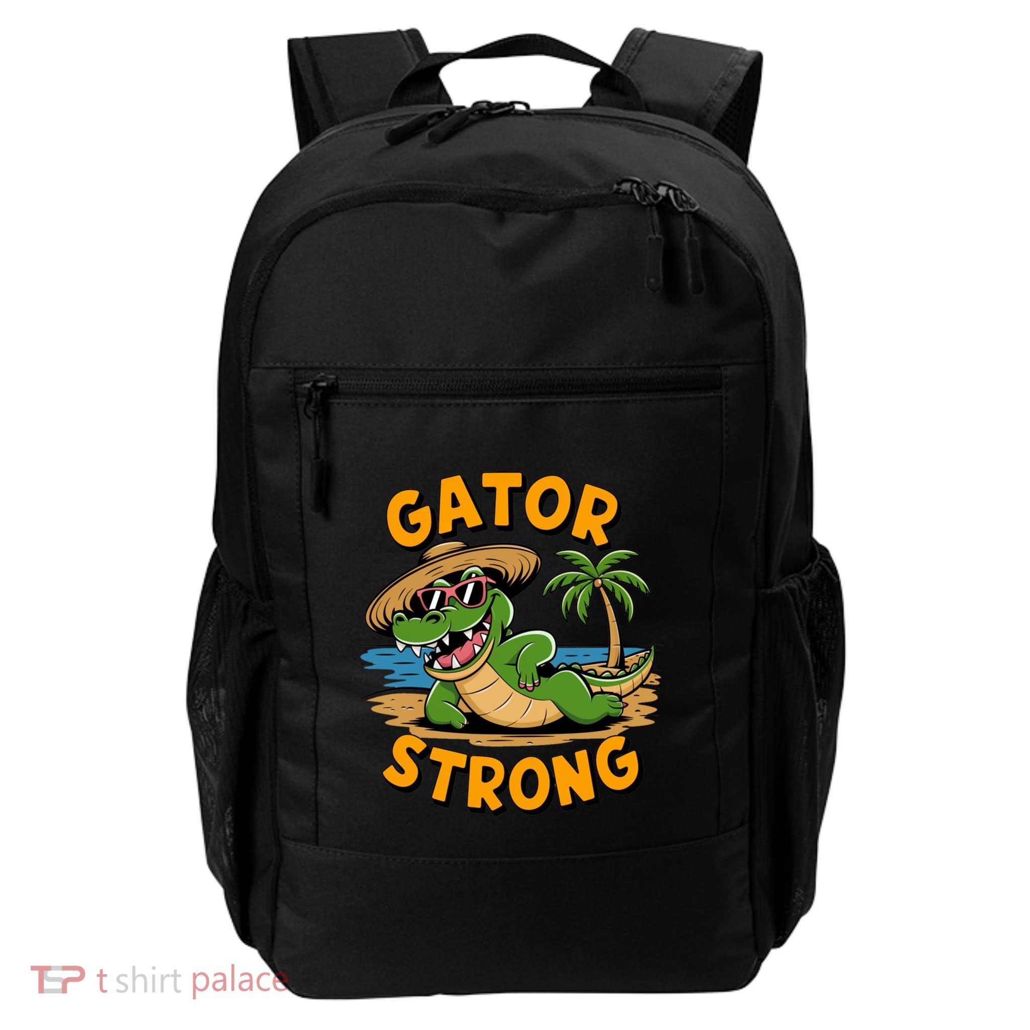 Gator Strong Funny Florida Alligator Sunglasses Present Gift Backpack