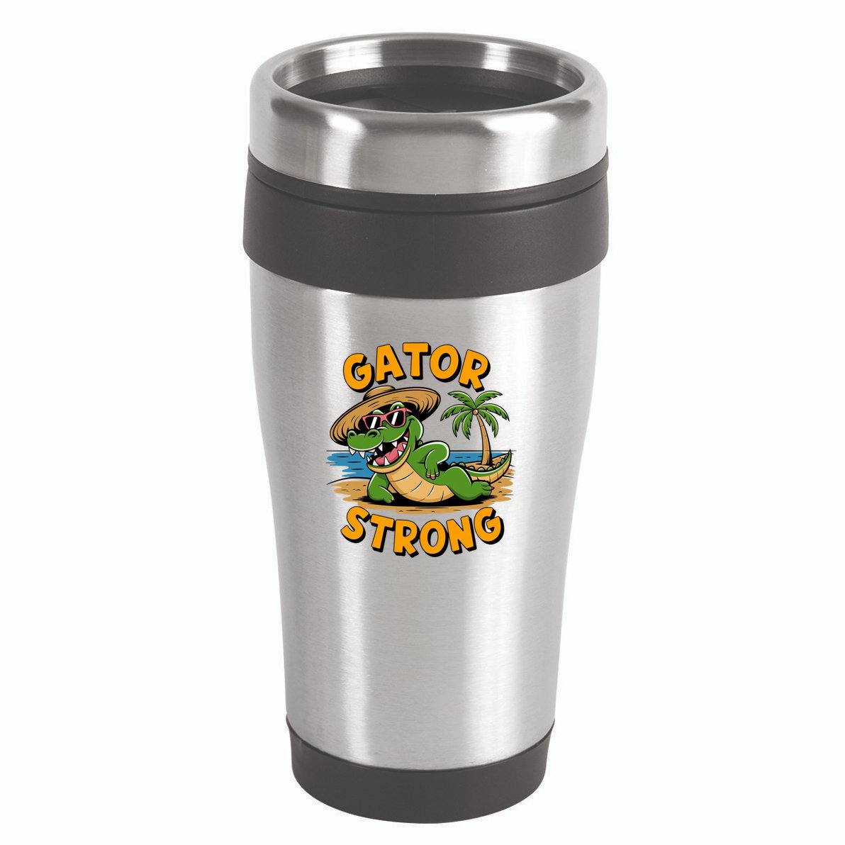 Gator Strong Funny Florida Alligator Sunglasses Present Gift 16oz Travel Tumbler