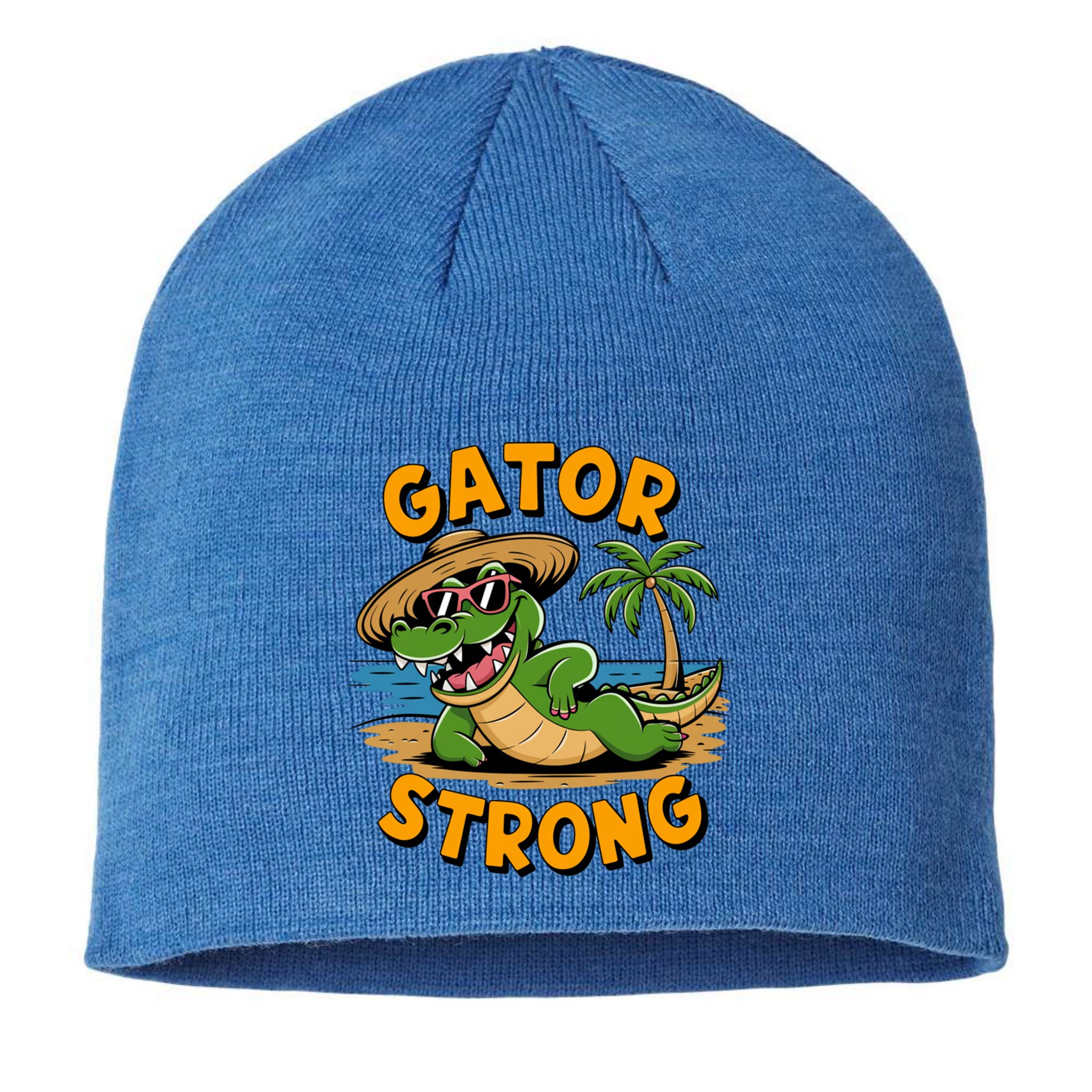 Gator Strong Funny Florida Alligator Sunglasses Present Gift Sustainable Beanie