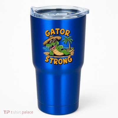 Gator Strong Funny Florida Alligator Sunglasses Present Gift Tumbler