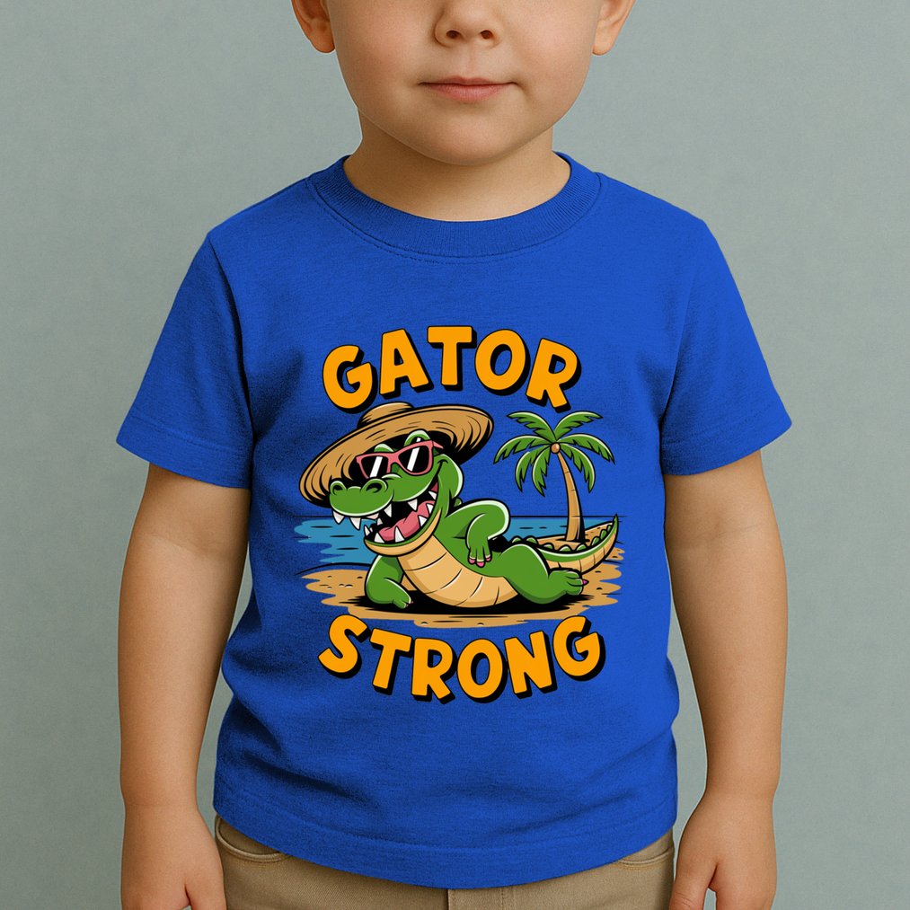 Gator Strong Funny Florida Alligator Sunglasses Present Gift Toddler T-Shirt
