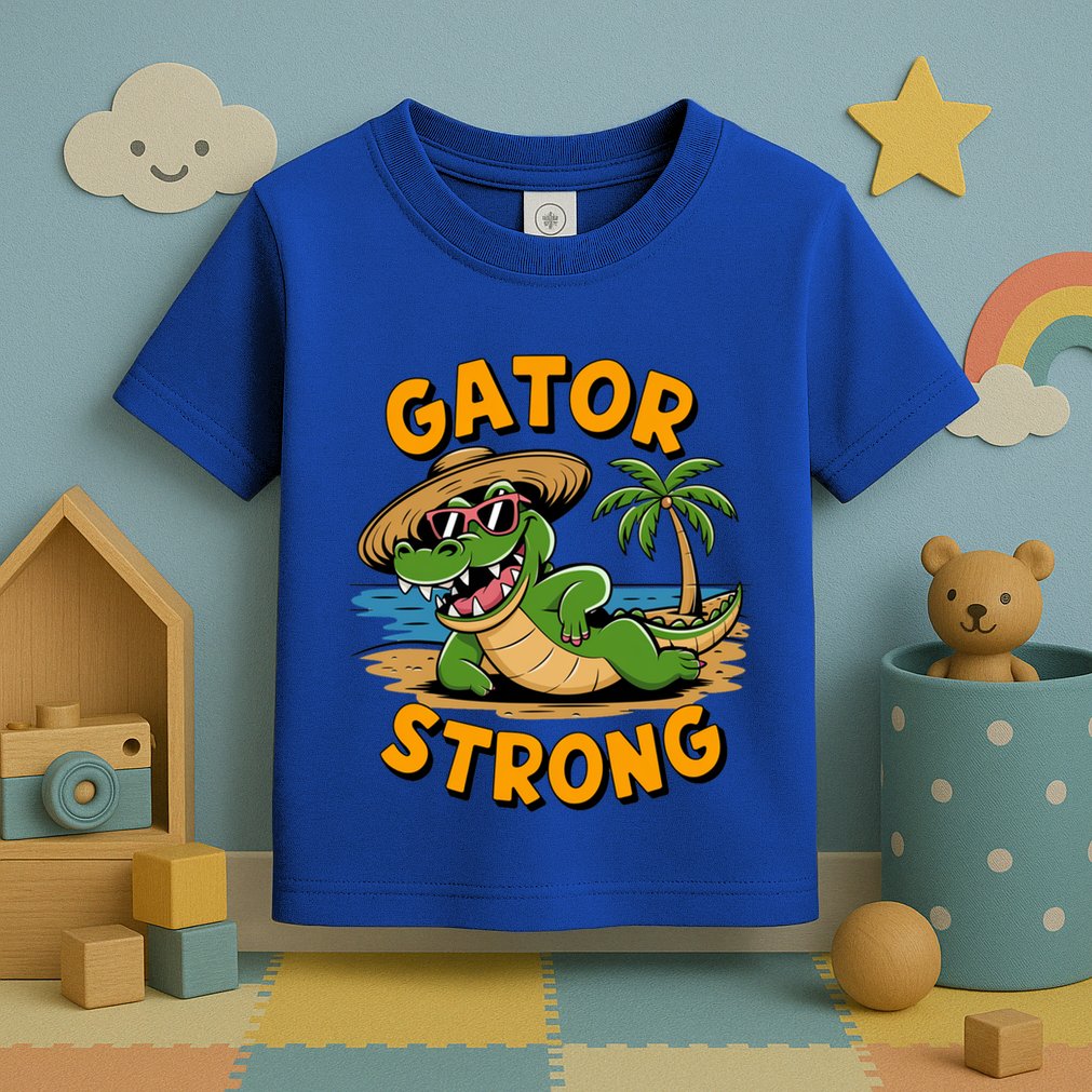 Gator Strong Funny Florida Alligator Sunglasses Present Gift Toddler T-Shirt