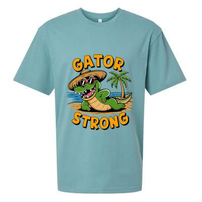 Gator Strong Funny Florida Alligator Sunglasses Present Gift Sueded Cloud Jersey T-Shirt