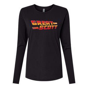 Great Scott Funny Time Traveler Mad Scientist Inventor Womens Cotton Relaxed Long Sleeve T-Shirt