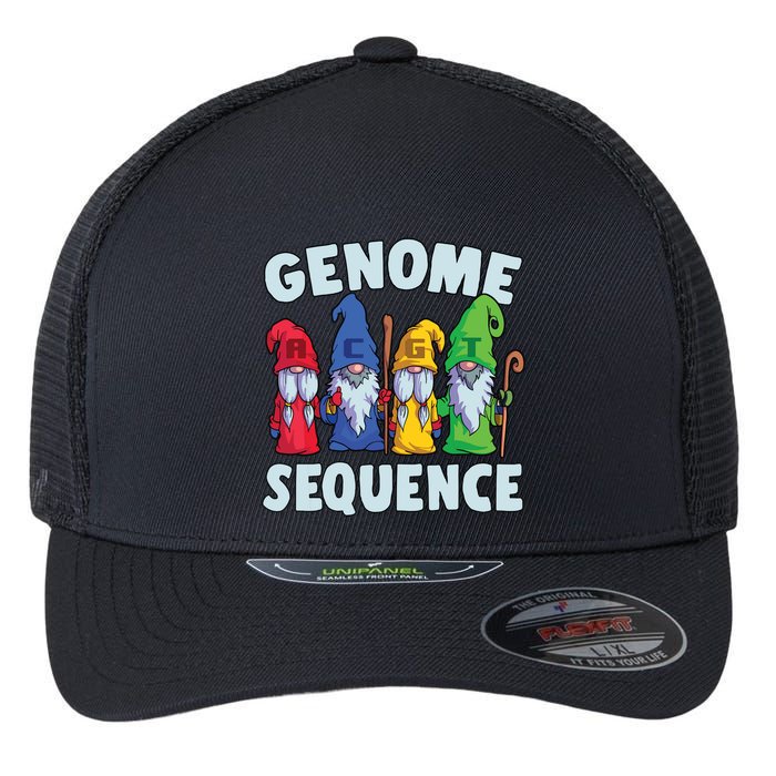 Genome Sequence Funny Gnome Biology Physics Science Pun Flexfit Unipanel Trucker Cap