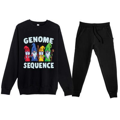 Genome Sequence Funny Gnome Biology Physics Science Pun Premium Crewneck Sweatsuit Set