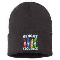 Genome Sequence Funny Gnome Biology Physics Science Pun Sustainable Knit Beanie