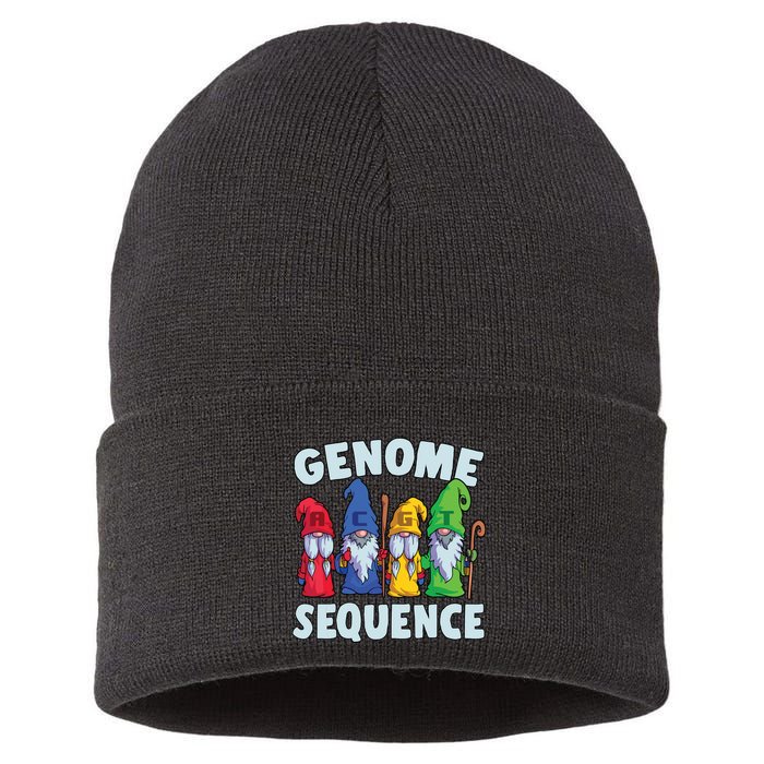 Genome Sequence Funny Gnome Biology Physics Science Pun Sustainable Knit Beanie