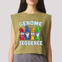 Genome Sequence Funny Gnome Biology Physics Science Pun Garment-Dyed Women's Muscle Tee
