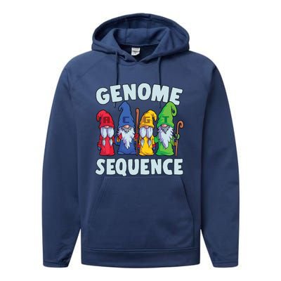 Genome Sequence Funny Gnome Biology Physics Science Pun Performance Fleece Hoodie