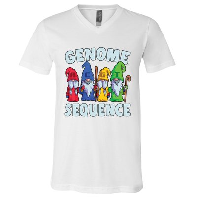 Genome Sequence Funny Gnome Biology Physics Science Pun V-Neck T-Shirt