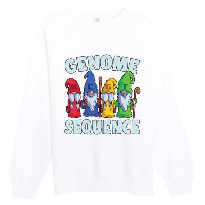 Genome Sequence Funny Gnome Biology Physics Science Pun Premium Crewneck Sweatshirt