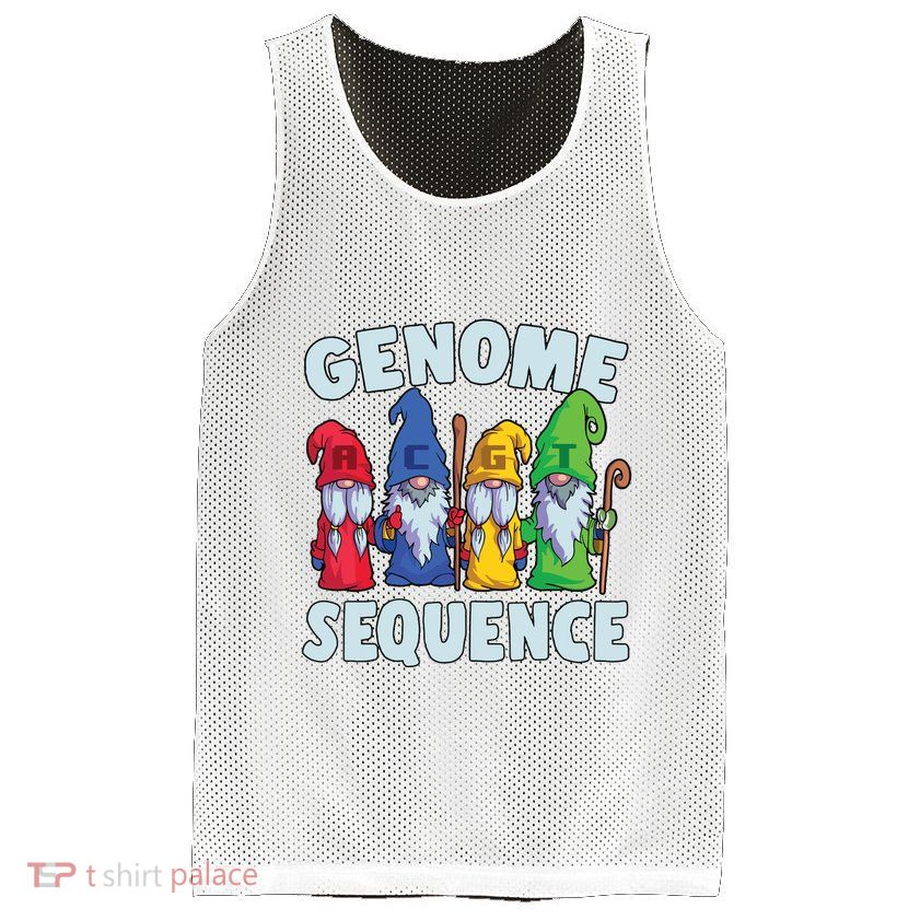 Genome Sequence Funny Gnome Biology Physics Science Pun Mesh Reversible Basketball Jersey Tank