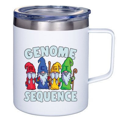 Genome Sequence Funny Gnome Biology Physics Science Pun 12oz Stainless Steel Coffee Mug