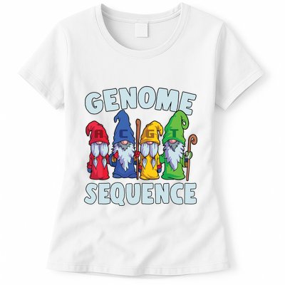 Genome Sequence Funny Gnome Biology Physics Science Pun Womens T-Shirt