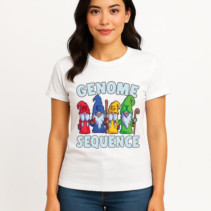 Genome Sequence Funny Gnome Biology Physics Science Pun Womens T-Shirt