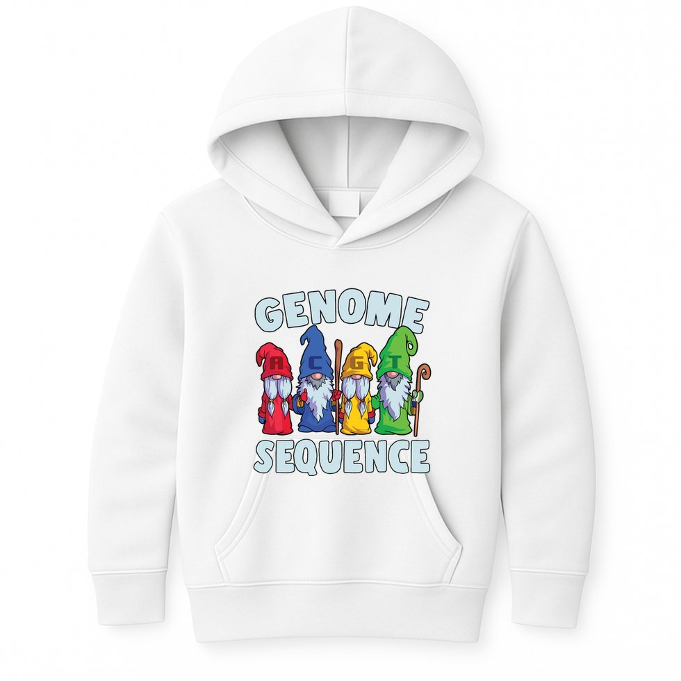 Genome Sequence Funny Gnome Biology Physics Science Pun Kids Hoodie