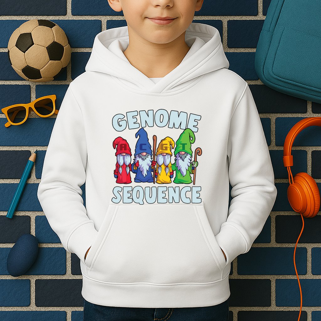 Genome Sequence Funny Gnome Biology Physics Science Pun Kids Hoodie