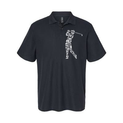 Golfer Silhouette Filled With Golf Things Gift Softstyle Adult Sport Polo